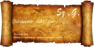 Szupper Géza névjegykártya